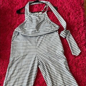 Stripped wide leg jumper.